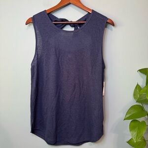 Old Navy Sleeveless Linen Tie Back Tank Top in Navy Blue. NWT Medium